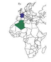 Map of France and Algeria