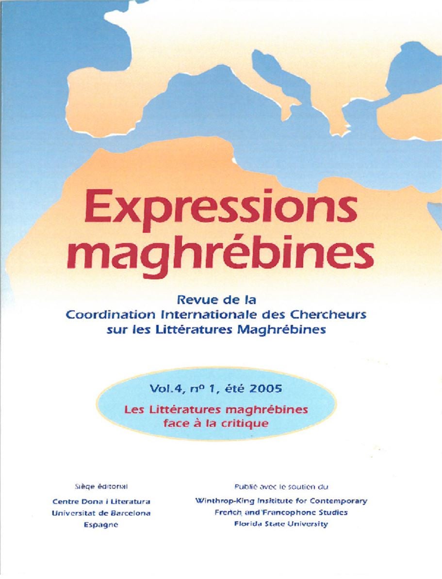 Les Littératures Maghrébines Face à la Critique,  Revue de la Coordination Internationale des Chercheurs sur les Littératures Maghrébines
