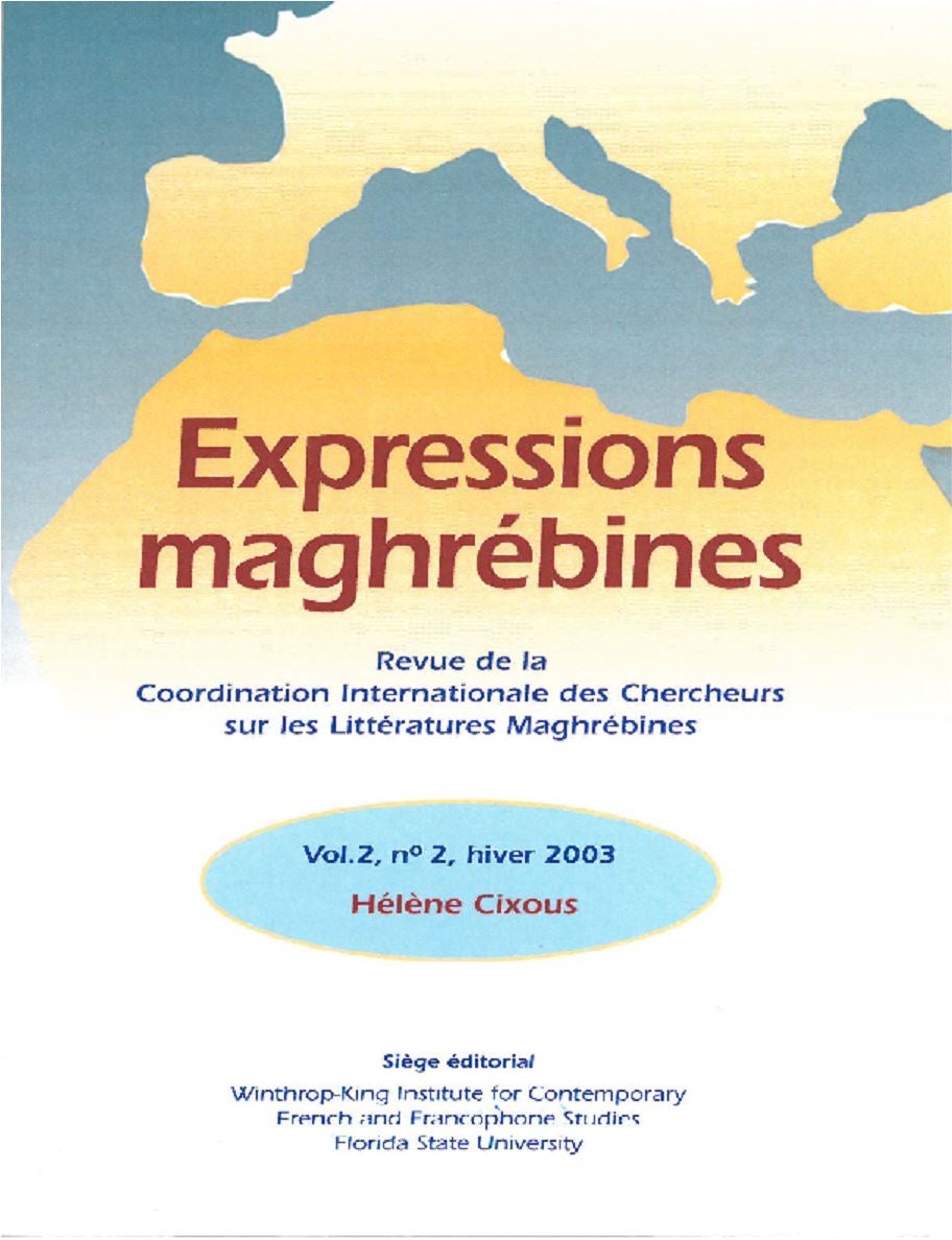 Hélène Cixous, Revue de la Coordination Internationale des Chercheurs sur les Littératures Maghrébines