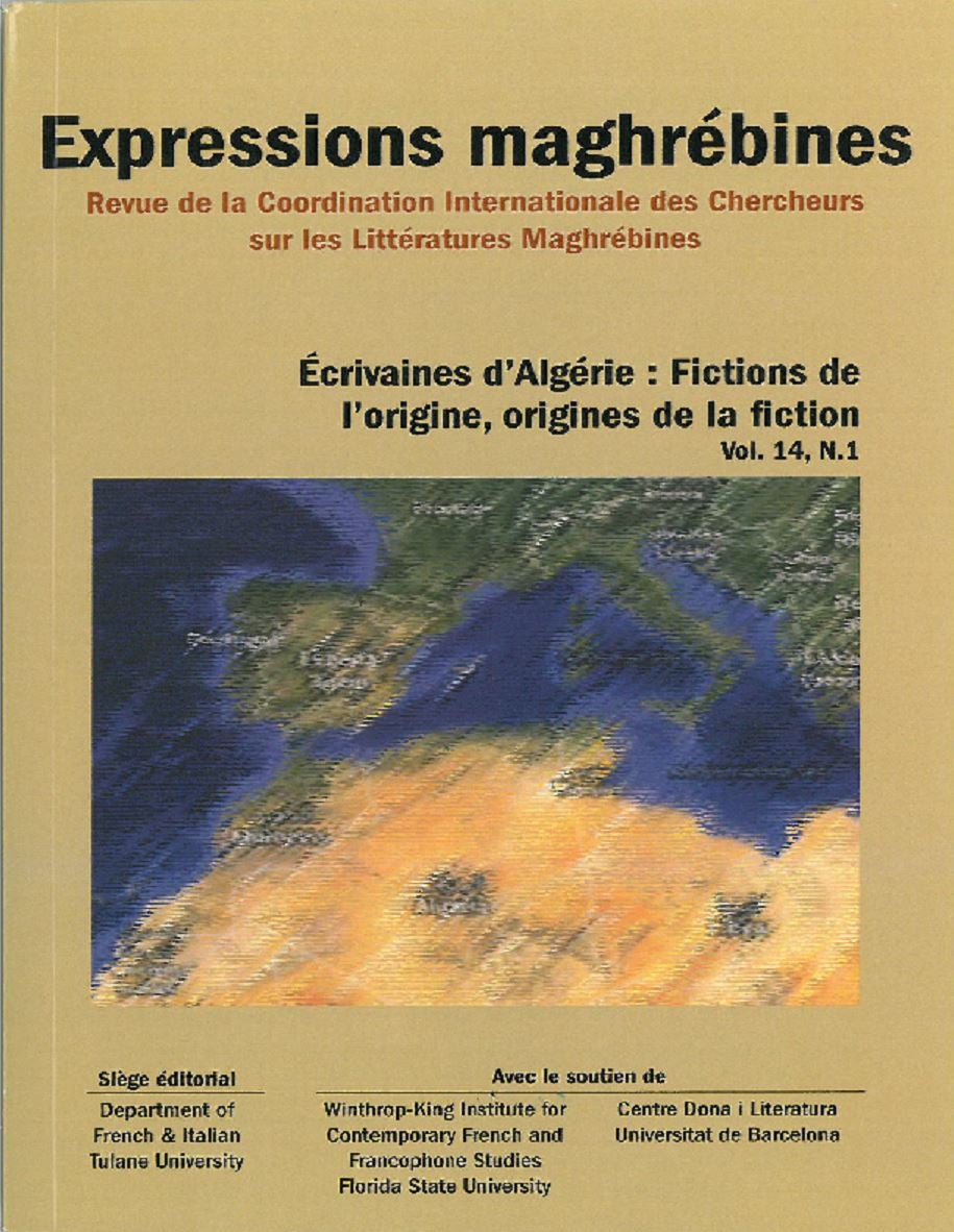 Écrivaines D’Algérie : Fictions De L’Origine, Origines De La Fiction,  Revue de la Coordination Internationale des Chercheurs sur les Littératures Maghrébines