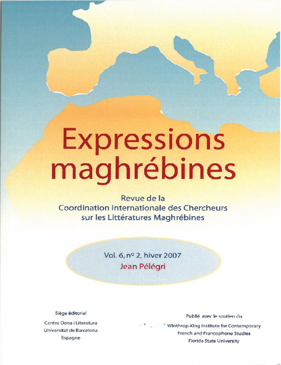 Jean Pelegri,  Revue de la Coordination Internationale des Chercheurs sur les Littératures Maghrébines