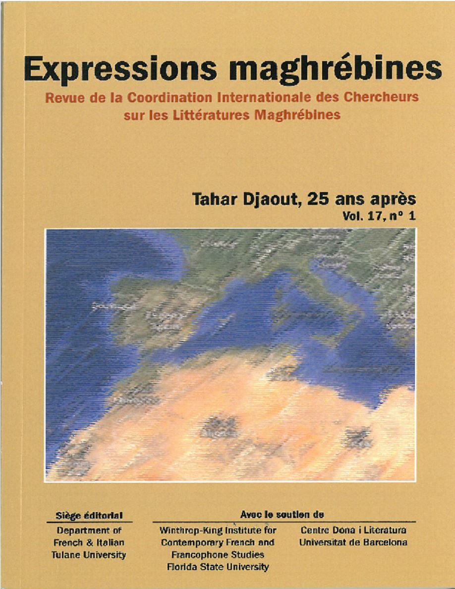 Tahar Djaout, 25 Ans Après, Revue de la Coordination Internationale des Chercheurs sur les Littératures Maghrébines