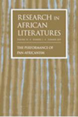 "The Performance of Pan-Africanism," special issue of Research in African Literatures 50.2